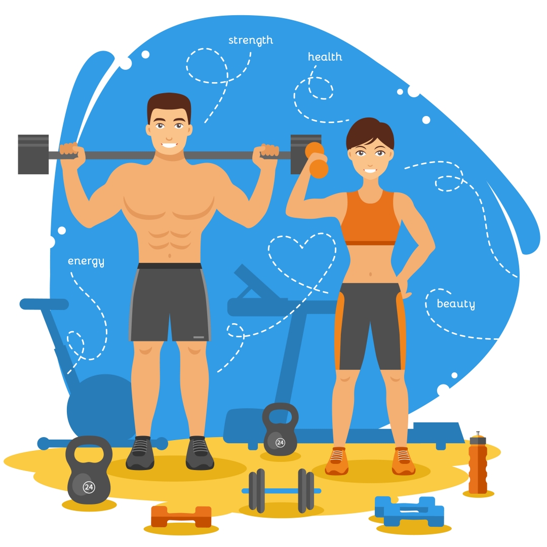 Fitness Couple Concept blank